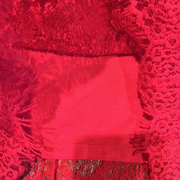 NWT FREE PEOPLE daydream lace red mini dress size small - Picture 14 of 15